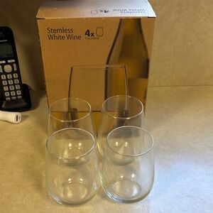 Libbey Clear Stemless Wine Glasses (Set of 4) 17oz